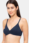 Juliet Double Layered Non Wired Medium Coverage T-Shirt Bra - Navy blue — thumbnail 2
