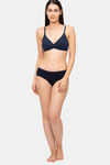 Juliet Double Layered Non Wired Medium Coverage T-Shirt Bra - Navy blue — thumbnail 4