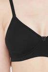 Juliet Padded Non Wired Medium Coverage T-Shirt Bra - Black — thumbnail 5