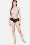 Juliet Padded Non Wired Medium Coverage T-Shirt Bra - Grey Melange — thumbnail 4
