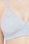 Juliet Padded Non Wired Medium Coverage T-Shirt Bra - Grey Melange — thumbnail 5