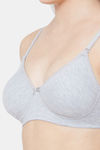 Juliet Padded Non Wired Medium Coverage T-Shirt Bra - Grey Melange — thumbnail 6