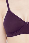 Juliet Padded Non Wired Medium Coverage T-Shirt Bra - Wine — thumbnail 5