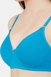 Juliet Padded Non Wired Full Coverage T-Shirt Bra - Firozi Blue — thumbnail 6