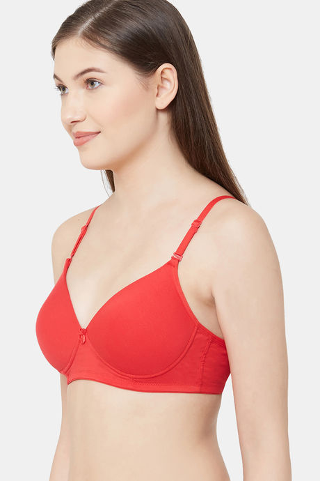 Juliet Padded Non Wired Full Coverage T-Shirt Bra - Red — image 2