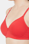Juliet Padded Non Wired Full Coverage T-Shirt Bra - Red — thumbnail 6