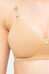 Juliet Padded Non Wired Full Coverage Backless Bra - Skin — thumbnail 5