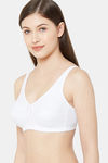 Juliet Single Layered Non Wired Full Coverage Minimiser Bra - White — thumbnail 2
