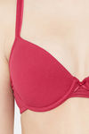 Juliet Padded Wired Demi Coverage T-Shirt Bra - Majenta — thumbnail 5