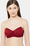 Juliet Single Layered Non Wired Medium Coverage Lace Bra - Maroon — thumbnail 6