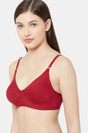 Juliet Double Layered Non Wired Medium Coverage T-Shirt Bra - Maroon — thumbnail 2