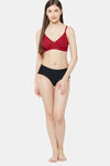 Juliet Double Layered Non Wired Medium Coverage T-Shirt Bra - Maroon — thumbnail 4