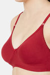 Juliet Double Layered Non Wired Medium Coverage T-Shirt Bra - Maroon — thumbnail 6