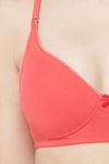 Juliet Padded Non Wired Medium Coverage T-Shirt Bra - Coral — thumbnail 5