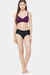 Juliet Padded Non Wired Medium Coverage T-Shirt Bra - Wine — thumbnail 4