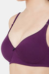 Juliet Padded Non Wired Medium Coverage T-Shirt Bra - Wine — thumbnail 6