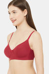 Juliet Double Layered Non Wired Full Coverage T-Shirt Bra - Prussian Red — thumbnail 2