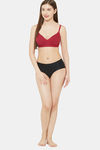 Juliet Double Layered Non Wired Full Coverage T-Shirt Bra - Prussian Red — thumbnail 4