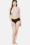 Juliet Lightly Lined Non Wired Full Coverage T-Shirt Bra - Grey Melange — thumbnail 4