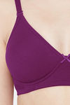 Juliet Lightly Lined Non Wired Full Coverage T-Shirt Bra - Wine — thumbnail 5