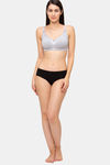 Juliet Double Layered Non Wired Full Coverage Minimiser Bra - Grey Melange — thumbnail 4