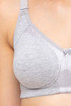 Juliet Double Layered Non Wired Full Coverage Minimiser Bra - Grey Melange — thumbnail 5