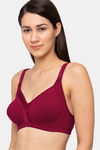 Juliet Double Layered Non Wired Full Coverage Minimiser Bra - Maroon — thumbnail 2