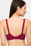 Juliet Double Layered Non Wired Full Coverage Minimiser Bra - Maroon — thumbnail 3
