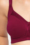 Juliet Double Layered Non Wired Full Coverage Minimiser Bra - Maroon — thumbnail 5