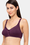 Juliet Double Layered Non Wired Full Coverage Minimiser Bra - Wine — thumbnail 2