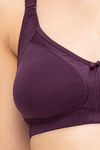 Juliet Double Layered Non Wired Full Coverage Minimiser Bra - Wine — thumbnail 5