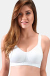 Juliet Lightly Lined Non Wired Full Coverage Minimiser Bra - White — thumbnail 1