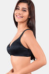Juliet Double Layered Non Wired Full Coverage T-Shirt Bra - Black — thumbnail 2