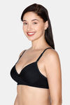 Juliet Padded Non Wired Full Coverage T-Shirt Bra - Black — thumbnail 3