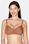 Juliet Padded Non Wired Full Coverage T-Shirt Bra - Coffee Brown — thumbnail 1