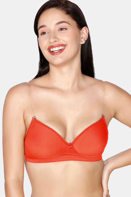 Juliet Push Up Non Wired Full Coverage T-Shirt Bra - Orange — image 7