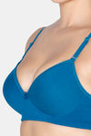 Juliet Padded Non Wired Full Coverage T-Shirt Bra - Rama Green — thumbnail 6