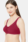 Juliet Single Layered Non Wired Full Coverage Minimiser Bra - Maroon — thumbnail 3
