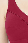 Juliet Single Layered Non Wired Full Coverage Minimiser Bra - Maroon — thumbnail 4