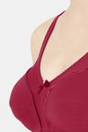 Juliet Single Layered Non Wired Full Coverage Minimiser Bra - Maroon — thumbnail 5
