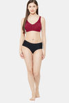 Juliet Single Layered Non Wired Full Coverage Minimiser Bra - Maroon — thumbnail 6