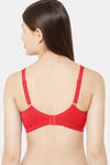 Juliet Single Layered Non Wired Full Coverage Minimiser Bra - Red — thumbnail 2