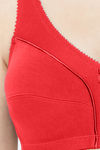 Juliet Single Layered Non Wired Full Coverage Minimiser Bra - Red — thumbnail 4