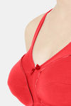 Juliet Single Layered Non Wired Full Coverage Minimiser Bra - Red — thumbnail 5