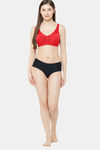 Juliet Single Layered Non Wired Full Coverage Minimiser Bra - Red — thumbnail 6