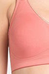 Juliet Lightly Lined Non-Wired Full Coverage Minimiser Bra - Peach — thumbnail 4