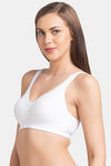 Juliet Lightly Lined Non-Wired Full Coverage Minimiser Bra - White — thumbnail 3