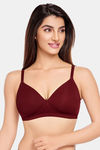 Juliet Padded Non-Wired Full Coverage T-Shirt Bra - Maroon — thumbnail 1