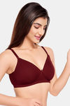Juliet Padded Non-Wired Full Coverage T-Shirt Bra - Maroon — thumbnail 3