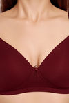 Juliet Padded Non-Wired Full Coverage T-Shirt Bra - Maroon — thumbnail 5